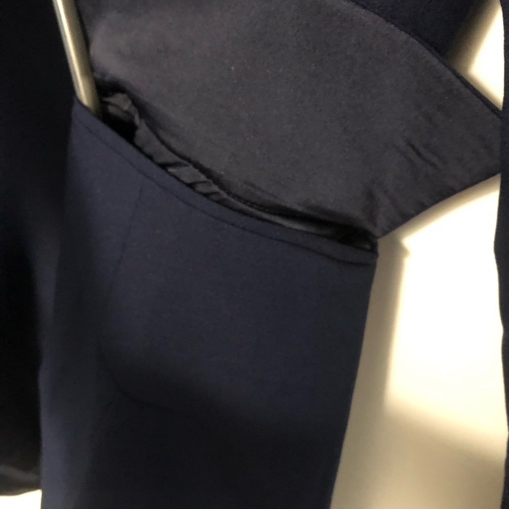 Women's Navy blue purple Blazer fitted lined peplum button tailored office - Picture 11 of 16